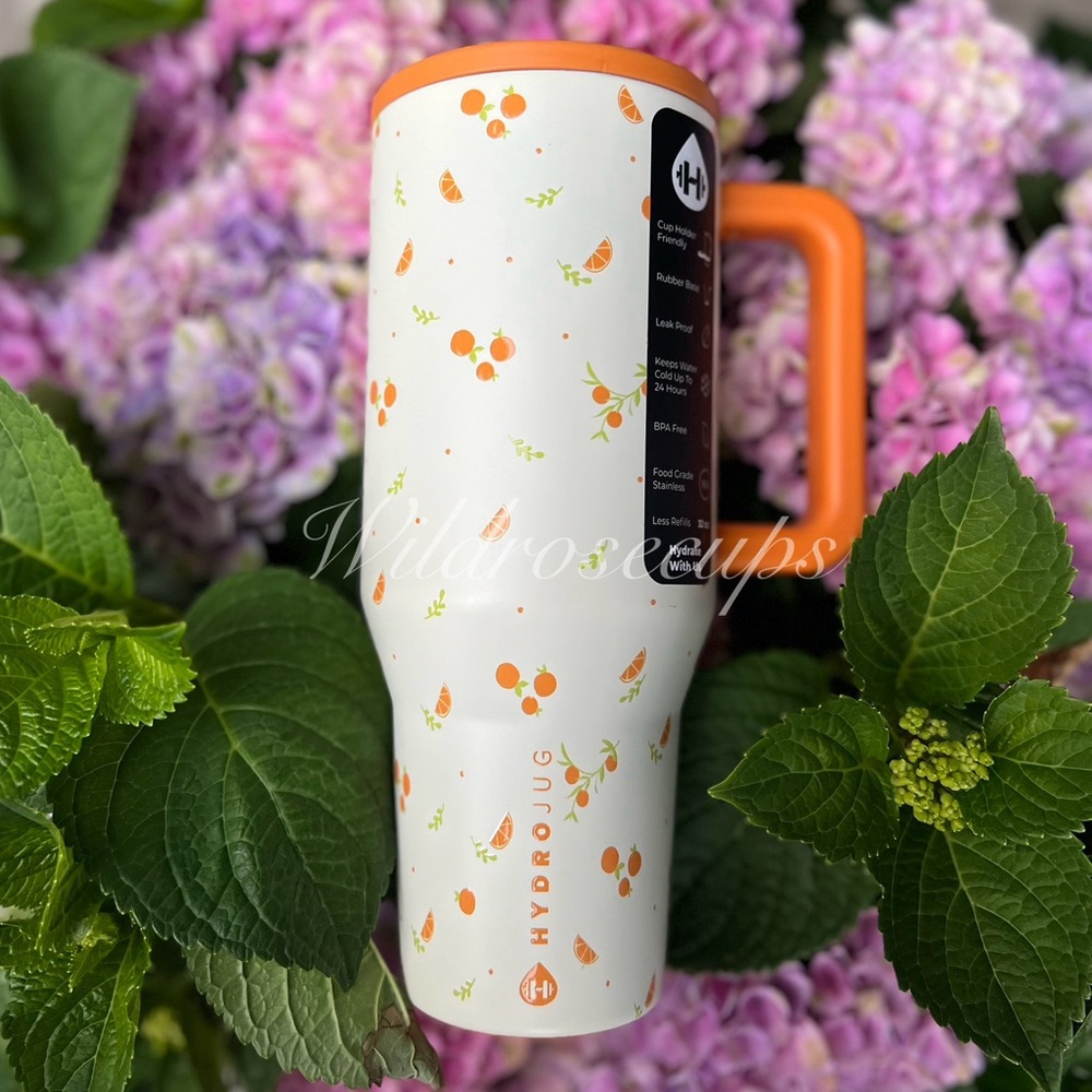 HydroJug Fruit Oranges Citrus Summer Picnic Traveler Tumbler 32OZ NWT